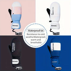 Thickened Velvet Ski Gloves Windproof Waterproof Anti-Slip Mittens