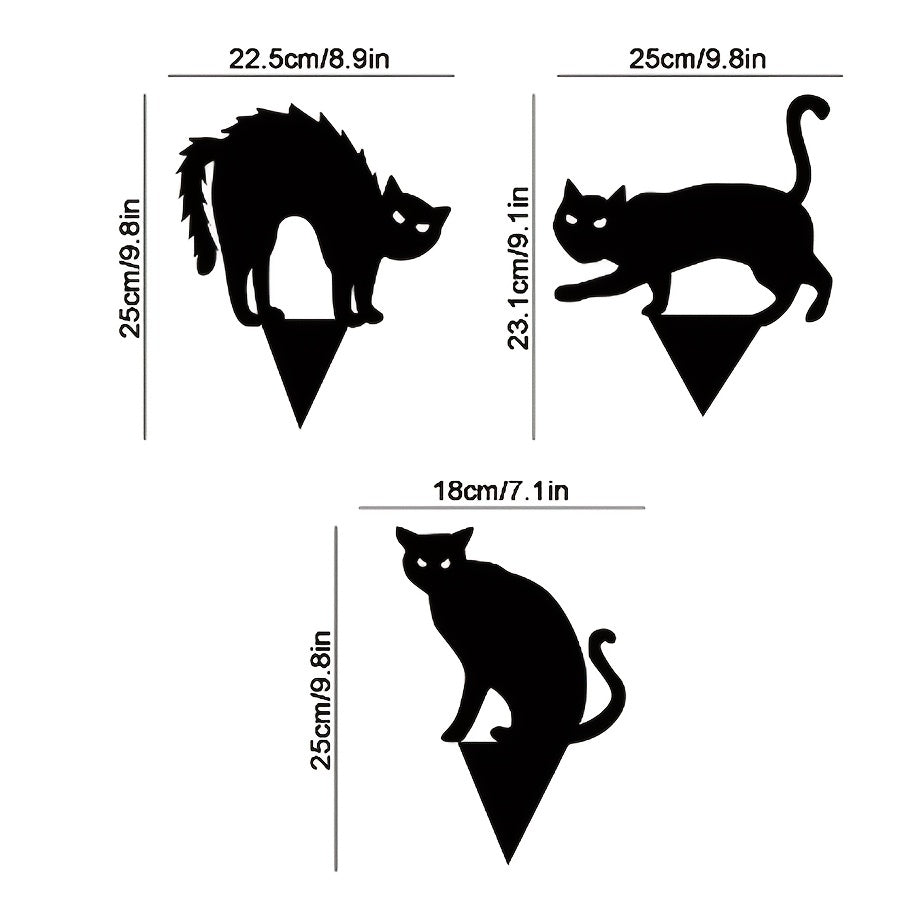 Cat Garden Silhouette Set - Halloween Acrylic Decor