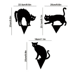 Cat Garden Silhouette Set - Halloween Acrylic Decor