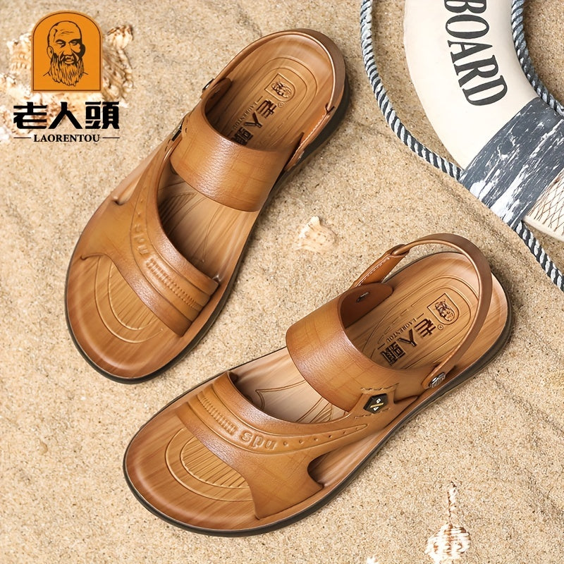 LAORENTOU Men's Non Slip Sandals Wear resistant Comfy Beach Shoes