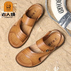 LAORENTOU Men's Non Slip Sandals Wear resistant Comfy Beach Shoes