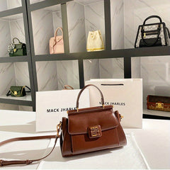 Vintage Split Tote Bag with Shoulder Strap - Large Capacity Women's Handbag