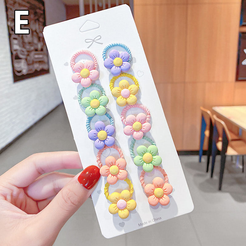 10pcs Cartoon Animals Hair Tie Set for Girls