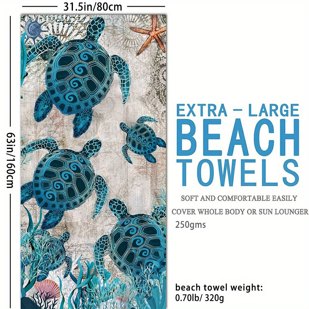 Marine Animals Absorbent Beach Towel for Beach Pool Party Holiday