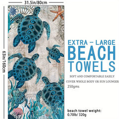 Marine Animals Absorbent Beach Towel for Beach Pool Party Holiday