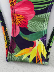 Vacay Bikini Set Plus Tropical Print Lace Cover Up & Tube Bra