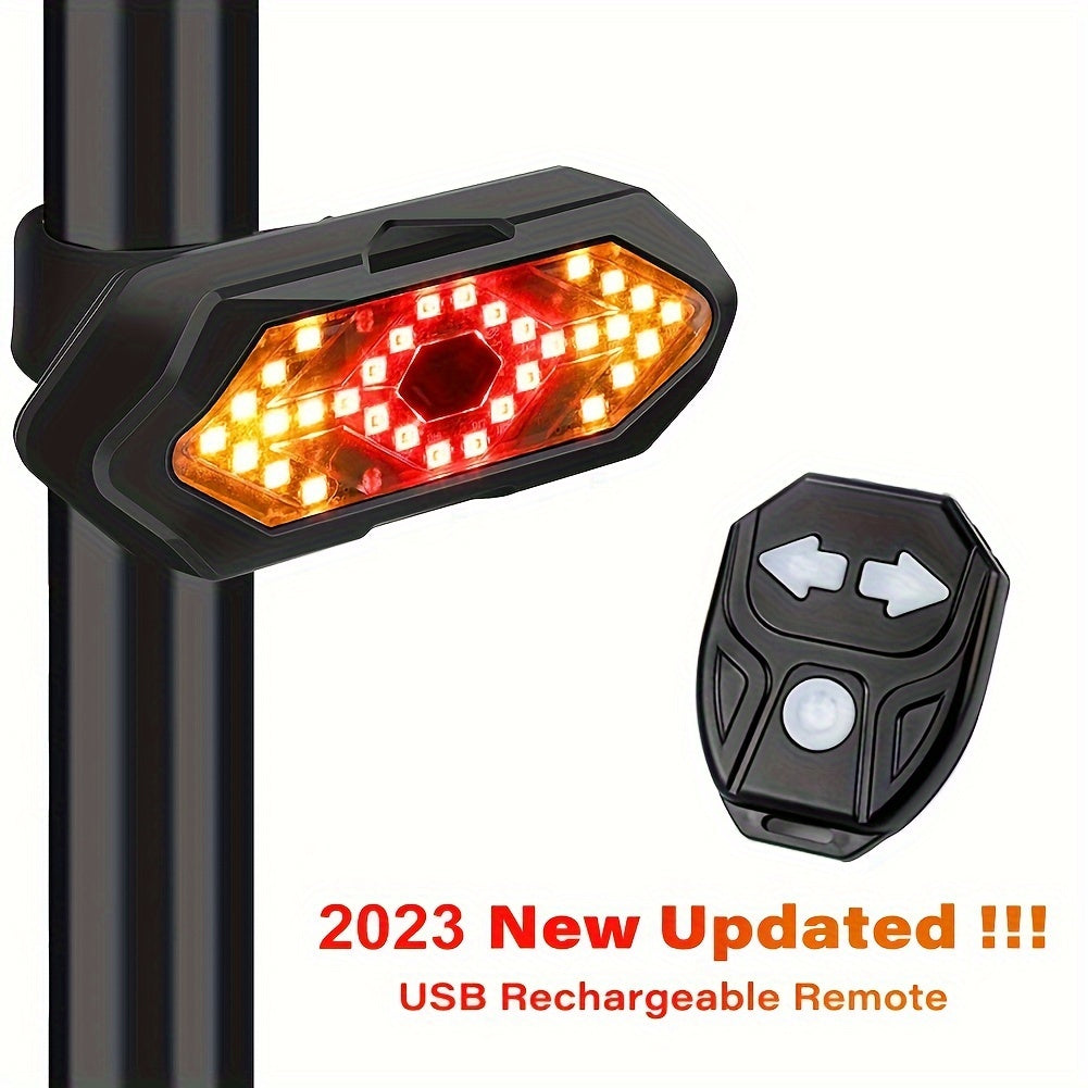 Wireless Remote Bicycle Turn Signal Light USB Rechargeable