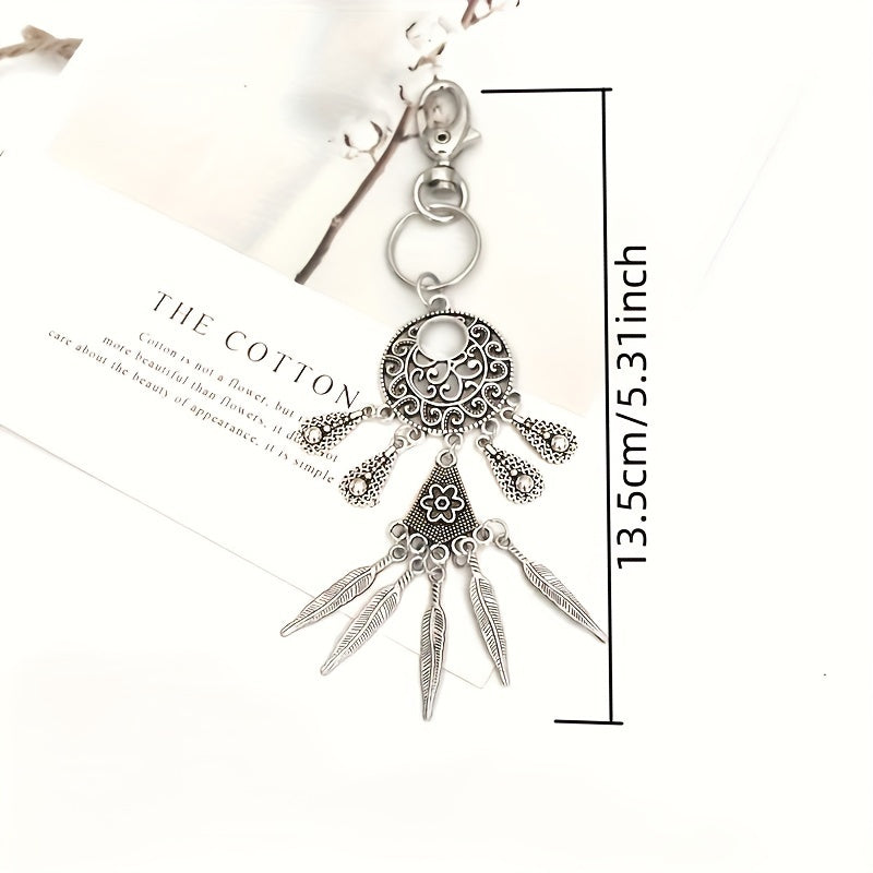 Ethnic Style Tassel Keychain Alloy Pendant Bag Decoration