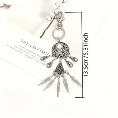 Ethnic Style Tassel Keychain Alloy Pendant Bag Decoration