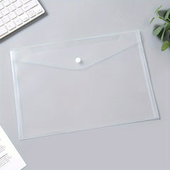A4 Transparent Button File Bag Waterproof Plastic Thickened Office Bag