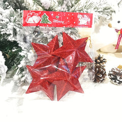 18pcs 3D Stars Xmas Tree Hanging Ornaments Merry Christmas Decorations