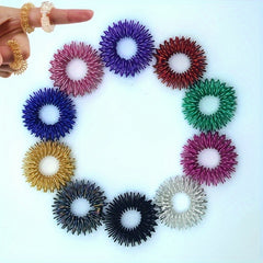10Pcs Finger Massager Ring Spring Fingertip Massage Toy