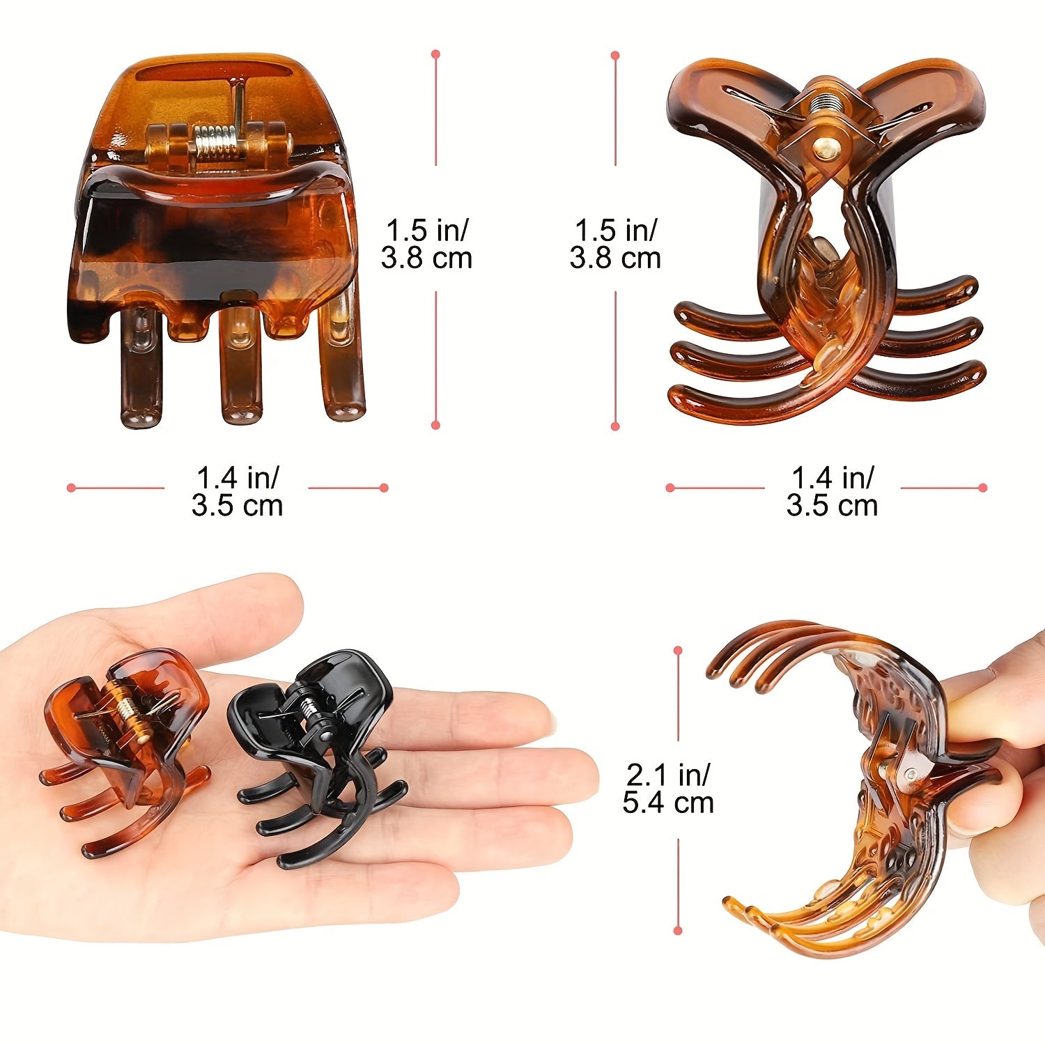 12pcs Hair Claw Clips Plastic Strong Hold Grip Hair Jaw Clip For Thick Hair