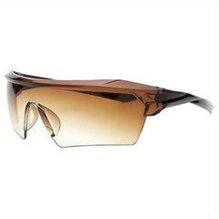 Ombre Lens Shield Sunglasses Semi Rimless Oversized Flat Top Eyewear UV400