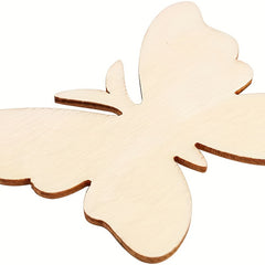 10pcs Wooden Butterfly Cutouts for DIY Crafts 2.5mm Thickness