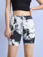 Summer Tie Dye High Waist Biker Shorts Women's Casual Slim Fit