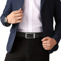 Men's Leather Belt with Automatic Buckle