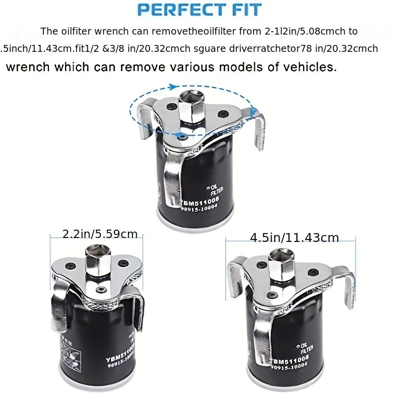 Car Filter Wrench 3-claw Grid Cartridge Removal Tool