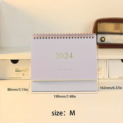 Pastel Purple Bronzing Desk Calendar Planner for School Office