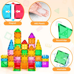 Magnetic Tiles Building Blocks Toys For Kids 3-8 Years Old