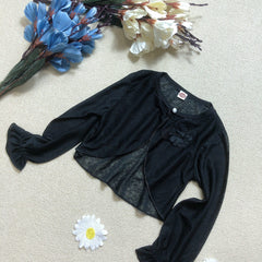 Kid s Sunscreen Shawl Long Sleeve UV Protection Cardigan Flower Decor Top