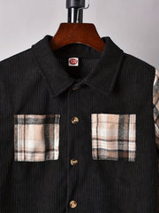Boy's Plaid Fleece Jacket Casual Lapel Button Up Coat