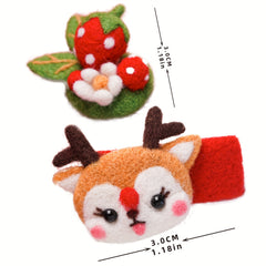 Wool Needle Felting Kit Deer Hairpin Needle Felting Kits DIY Art Craft