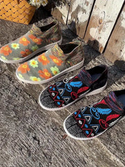 Geometric Pattern Mesh Flying Woven Shoes Lightweight Running Sneakers