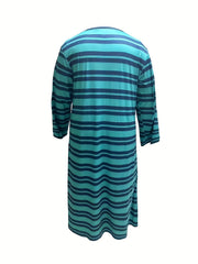 Striped Long Sleeve Lounge Dress
