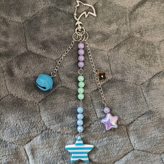 Y2K Bell & Star Keychain for Girls - Red