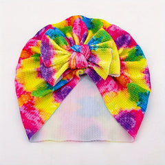 Twill Bubble Bow Baby Hat 0-2 Years