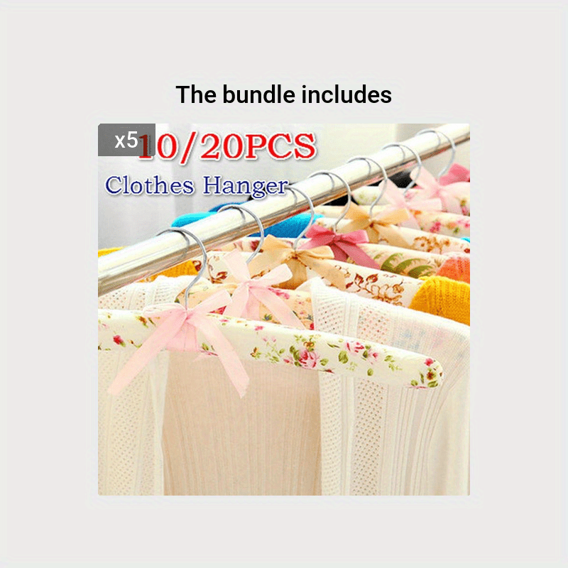 20pcs Non Slip Clothes Hangers Space Saving Dress Hanger Hook Drying Rack Random