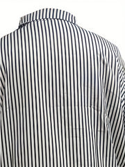 Stripe Print Long Sleeve Blouse