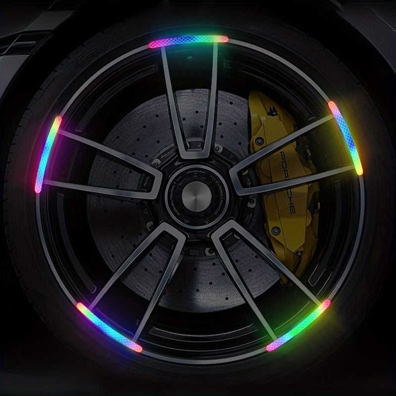 40pcs Car Wheel Hub Reflective Sticker Rim Strips Night Driving Luminous Sticker