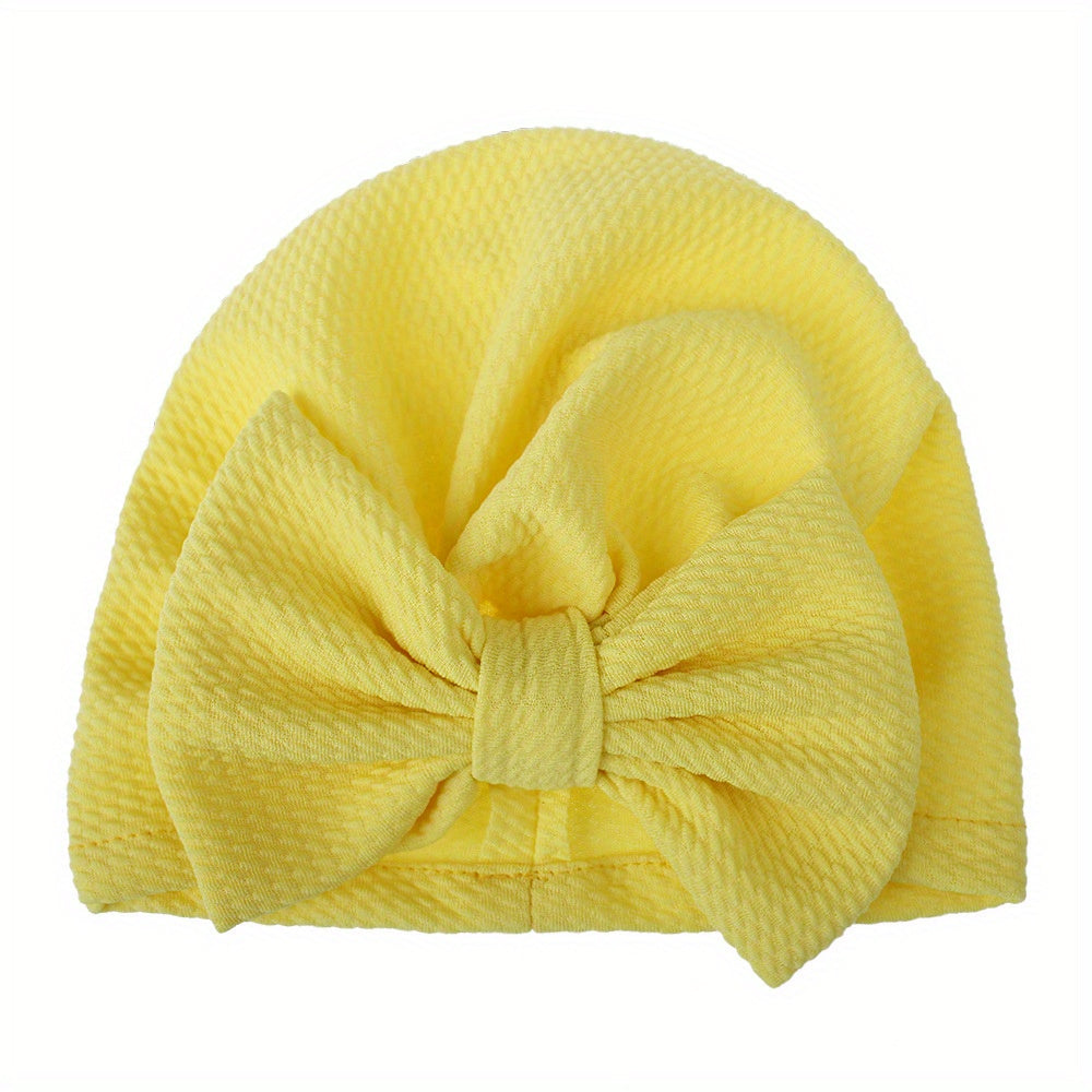 Summer Baby Hat with Big Bow Pullover Style