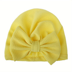 Summer Baby Hat with Big Bow Pullover Style