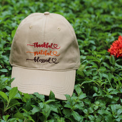 Thankful Grateful Blessed Embroidered Baseball Cap