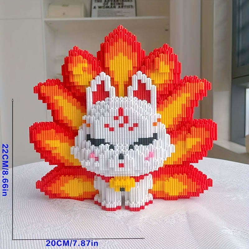 9-Tailed Fox Building Blocks Set for Adults - DIY Animal Model Kit