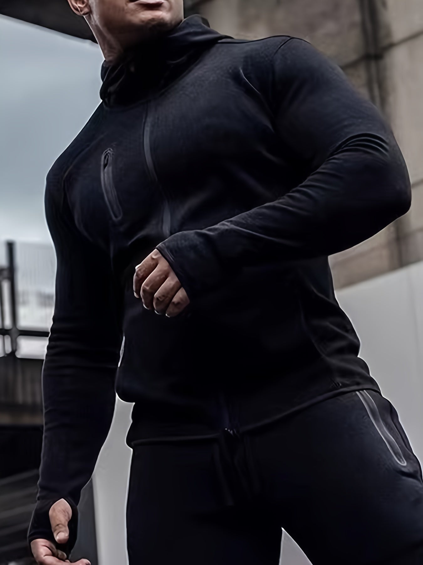 Men's Zipper Hooded Sports Hoodie for Autumn Winter