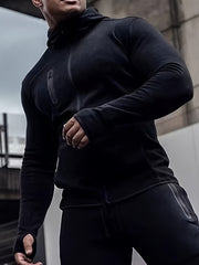 Men's Zipper Hooded Sports Hoodie for Autumn Winter