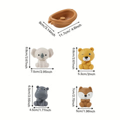 6pcs Bath Toy Set - Boats & Hand Puppets - Fun Kids Bathroom Play