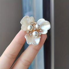 10pcs Flower Hair Piece Pearl Rhinestone Bridal Wedding Accessory
