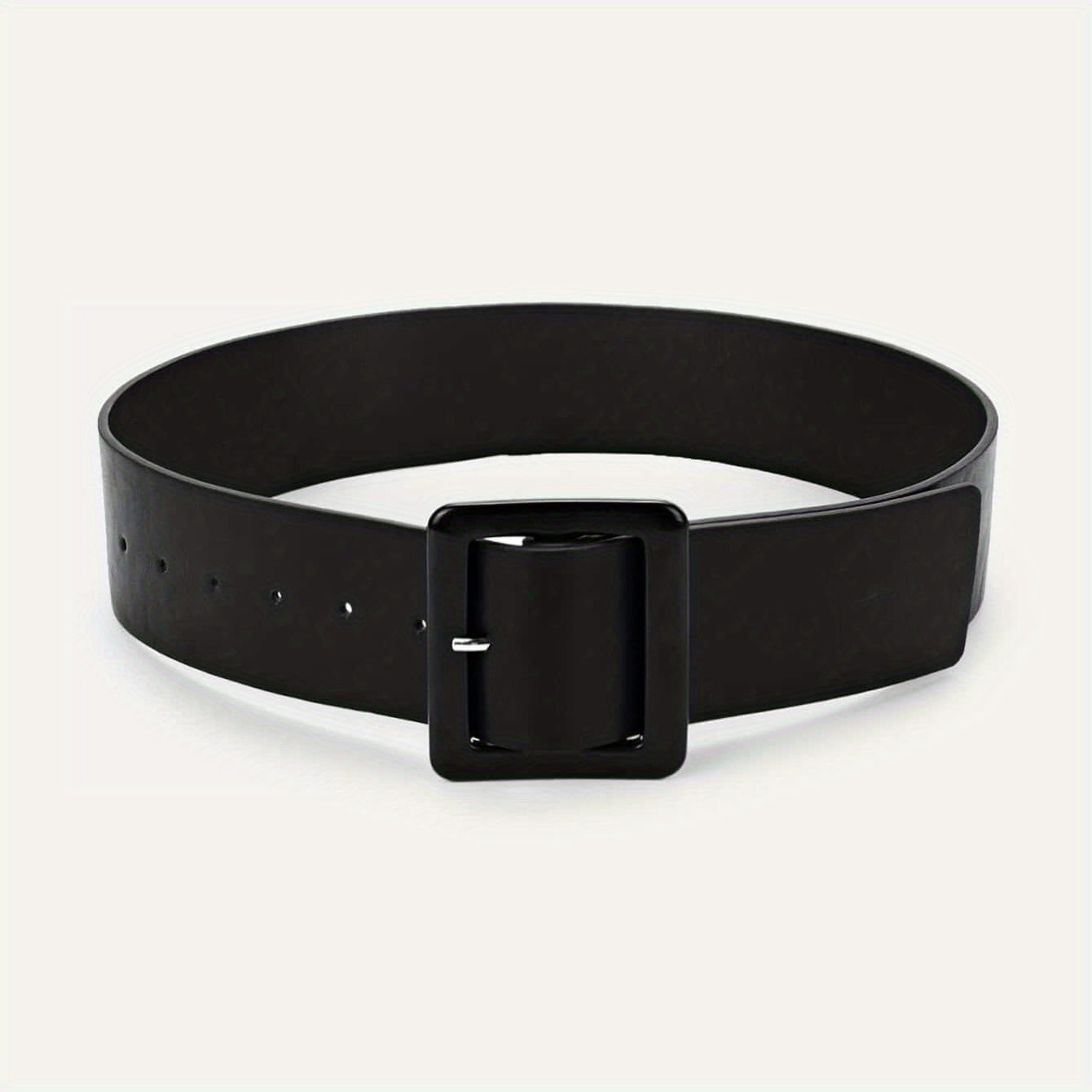 Chic Wide Belt Square Buckle PU Girdle for Women