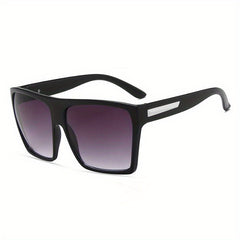 Square Frame Sunglasses Gradient Lens UV Block Oversized Flat Top Glasses