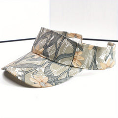 Flower Leaf Print Visor Hats Lightweight Sun Hat