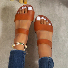 Women's Slide Sandals Open Toe Slip On Casual Summer Shoes