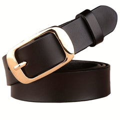 Vintage Leather Belt Solid Casual Jeans Belt for Women