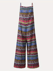 Tribal Print Wide Leg Jumpsuit Vintage Cami