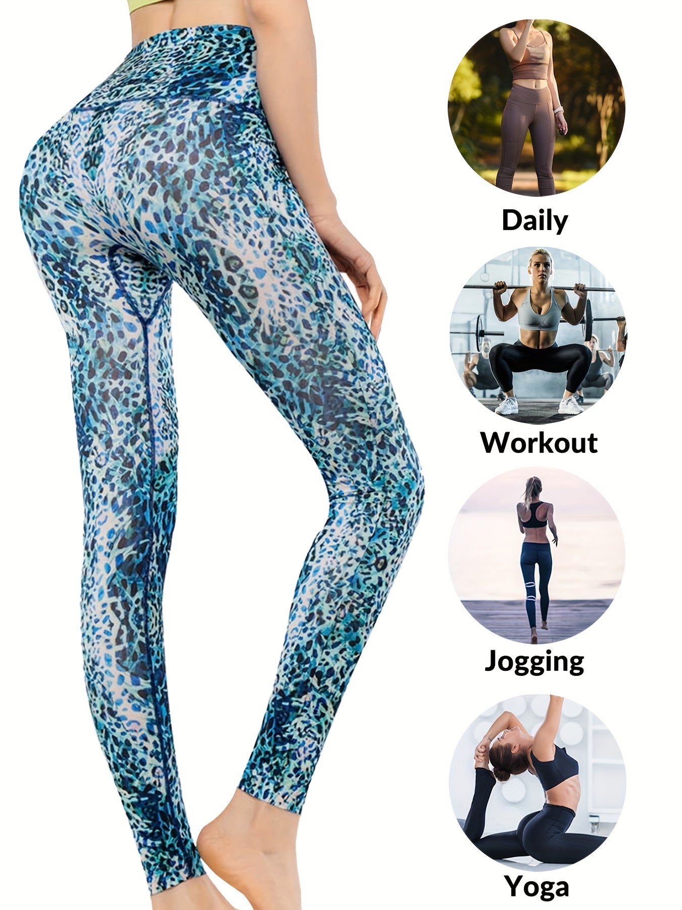 Leopard Print Yoga Leggings Women's Activewear