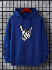 Rock Gesture Pattern Men's Hooded Sweatshirt